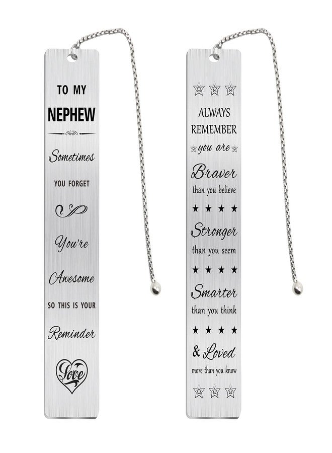 Jzxwan Nephew Bookmark Gifts from Auntie Aunt, Personalized Birthday Graduation Bookmark for My Nephew, Sometimes You Forget You're Awesome Book Mark from Aunt Uncle - Image 1