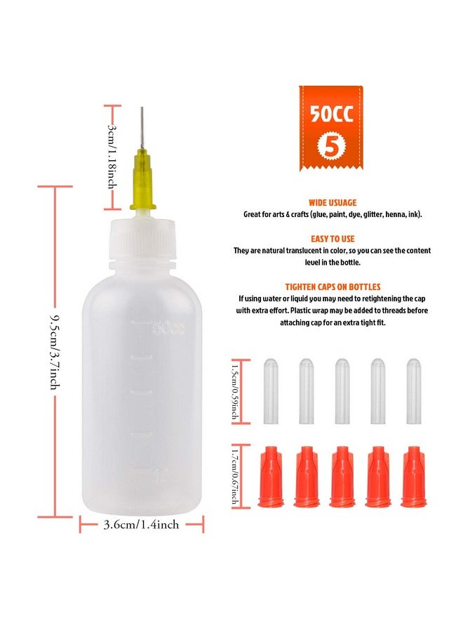 FJNATINH - 50Cc Needle Glue Squeeze Bottle Precision Tip Applicator 5 Pack - Image 1