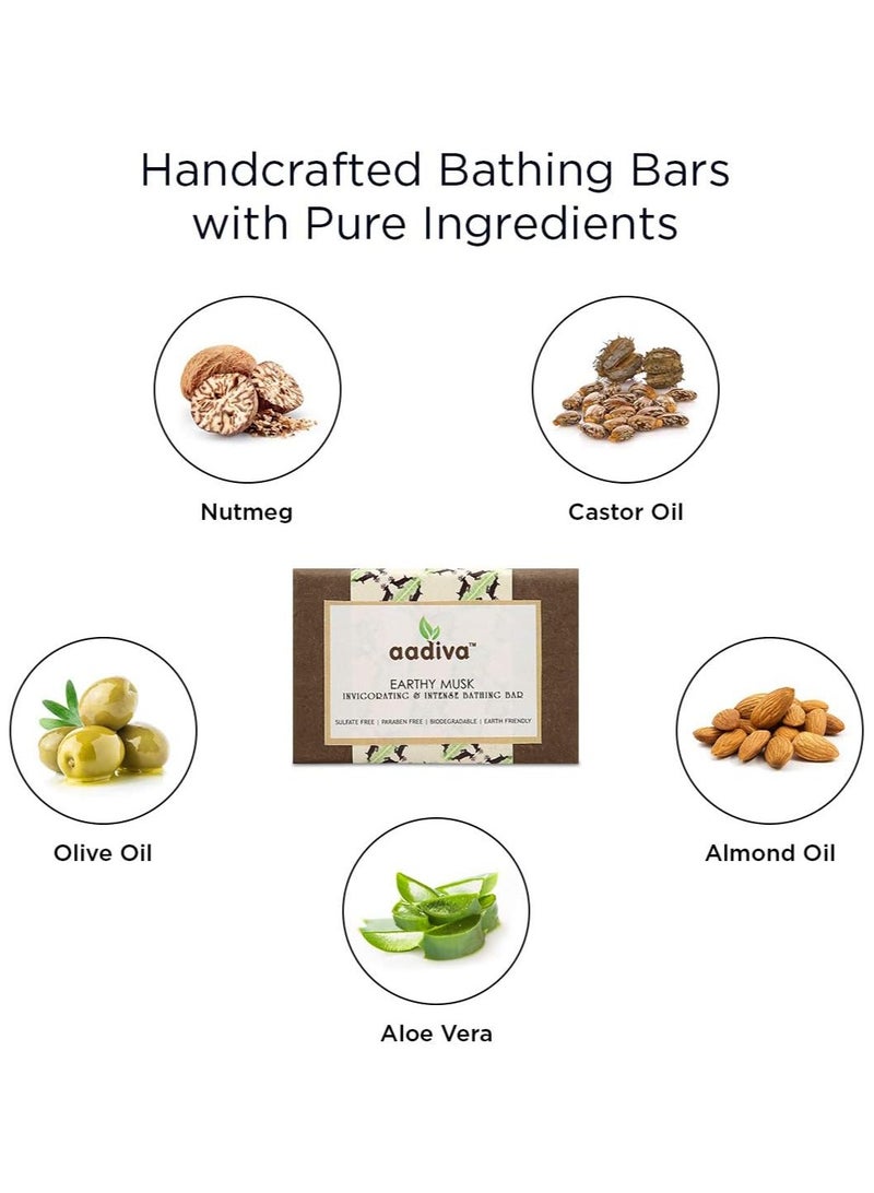 Aadiva Earthy Musk Invigorating & Intense Ayurvedic Luxury Bathing Bar - Image 2