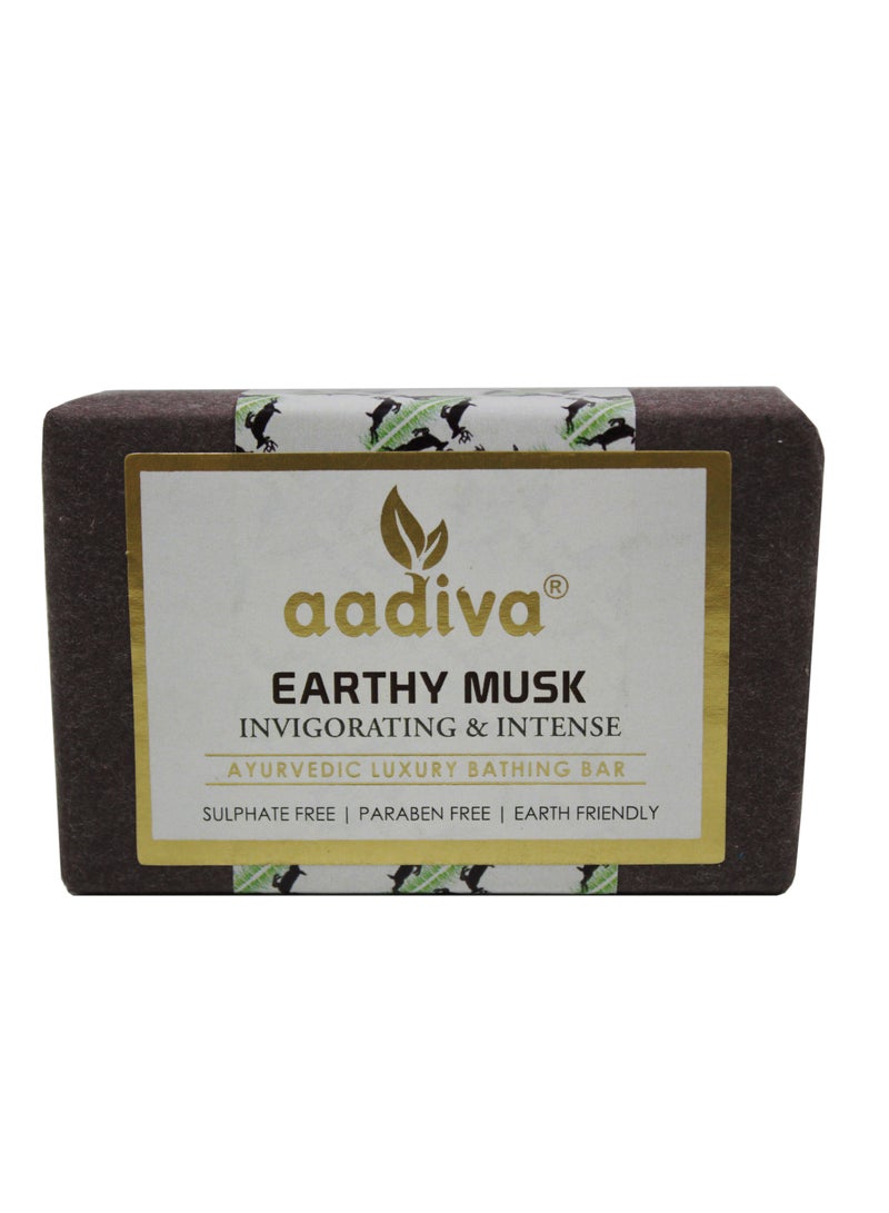 Aadiva Earthy Musk Invigorating & Intense Ayurvedic Luxury Bathing Bar - Image 1