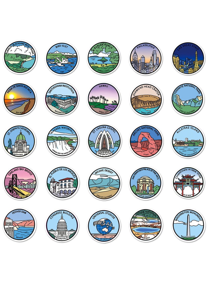 قوس قزح أورينبو ملصقات المباني البارزة 50 قطعة ملصقات معمارية عالمية مقاومة للماء لأجهزة الكمبيوتر المحمول وزجاجة المياه وحقيبة الجيتار والسيارة والسفر والأمتعة للمراهقين والبالغين - Image 4