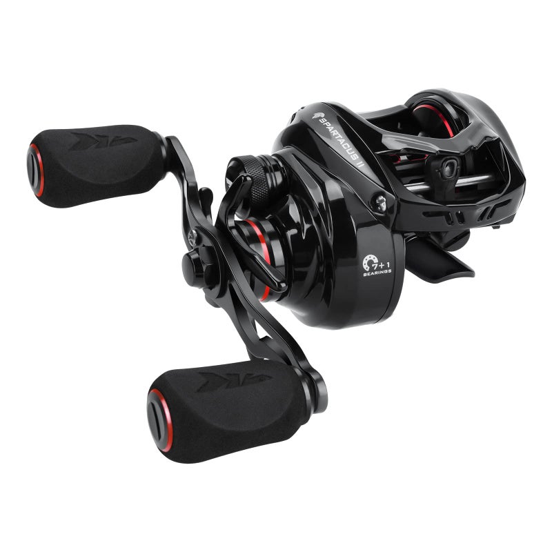 Kastking KastKing Spartacus II Baitcasting Fishing Reel, 6oz Ultralight, Super Smooth with 17.6 LB Carbon Fiber Drag, 7.2:1 Gear Ratio, 39mm Palm Perfect Lower Profile Design,Black Rhino,Right Handed - Image 1