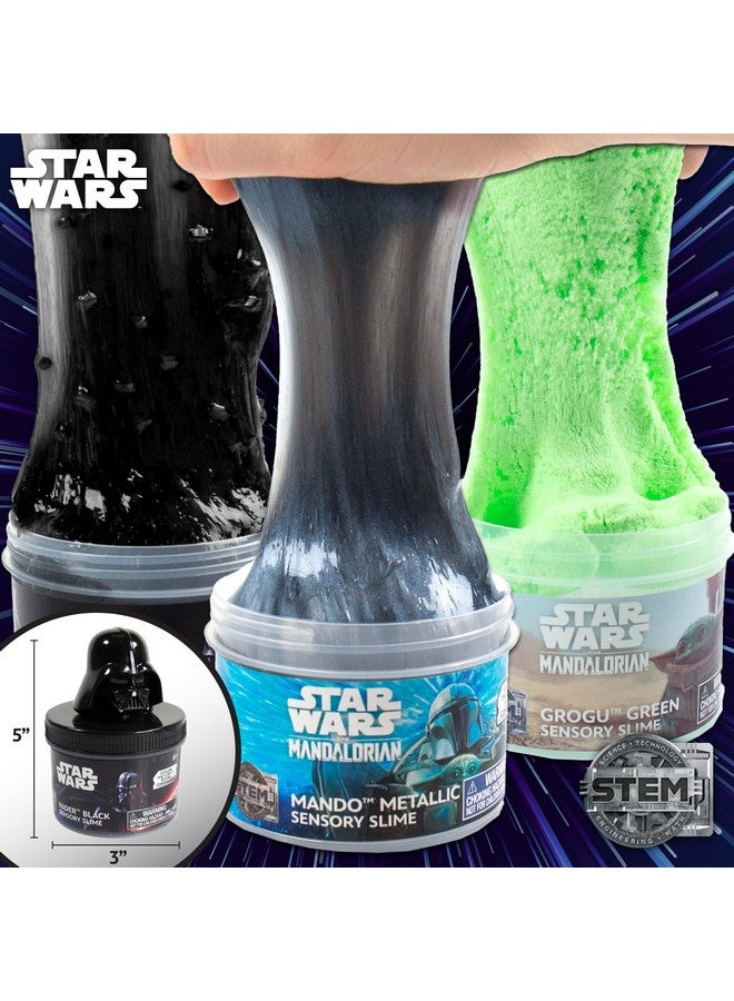 STAR WARS Official STAR WARS Slime, 3-Pack Galaxy Slime Kit, Includes Darth Vader, The Mandalorian, Grogu, Perfect for Goodie Bags, Desk Toys, Star Wars Merch, Star Wars Toys, Bulk Party Favors for Kids 8-12 - Image 4