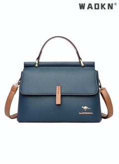 WAOKN Texture Shoulder Crossbody Bag Fashion Elegant Exquisite Multi-pocket Charm High-Quality Fabric Large Capacity Handbag for Women/Mother/Girl Friend Gift Soft Leather Waterproof Fashion Handbag Blue  - Image 1