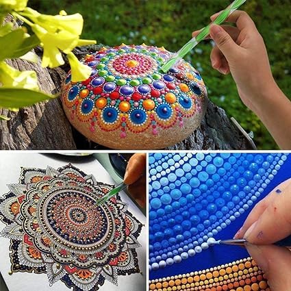 VINTAGER Mandala Dotting Tools for Painting, Rock Paint Kits, Nail Art DIY Supplies with Ball Stylish Dot Pen, Metal Modelling Ball Tool (13 Pcs - 8 Pcs Mandala Tool & 5 Pcs Dotting Tool) - Image 4