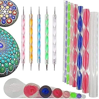VINTAGER Mandala Dotting Tools for Painting, Rock Paint Kits, Nail Art DIY Supplies with Ball Stylish Dot Pen, Metal Modelling Ball Tool (13 Pcs - 8 Pcs Mandala Tool & 5 Pcs Dotting Tool) - Image 1