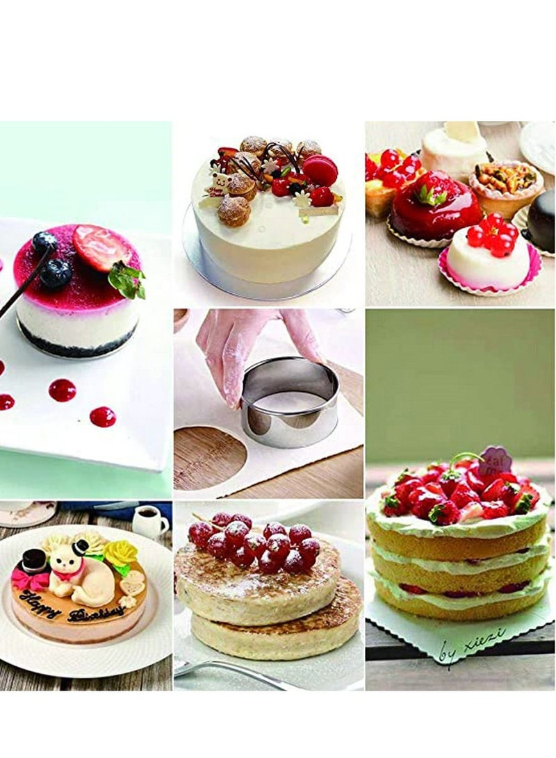 12 Pieces Round Biscuit Cookie Cutter Set - Stainless Steel Circle Pastry Cutter Molds Assorted Size - Including One Tin Box for Storage