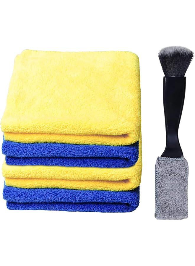 PROMASS Microfiber Cleaning Cloth for Househould, Car Cleaning Cloth, Car Cleaning Tools, Soft Reusable, Thickended Versatile Cloth 600gsm, 2pcs 30X30CM, 2pcs 30X60CM Car Polishing Drying Cloth (G-02) - Image 1