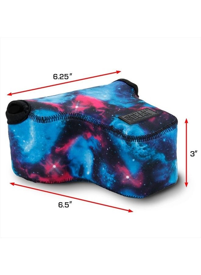 USA Gear - DSLR Camera Sleeve with Neoprene Protection, Holster Belt Loop and Accessory Storage - Compatible with Canon EOS Rebel T7, 850D, 250D, SL3, R7, Nikon D3500, D5600, and More (Galaxy) - Image 1