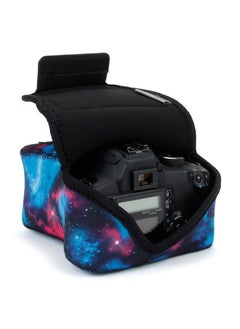 DSLR Camera Sleeve with Neoprene Protection, Holster Belt Loop and Accessory Storage - Compatible with Canon EOS Rebel T7, 850D, 250D, SL3, R7, Nikon D3500, D5600, and More (Galaxy)