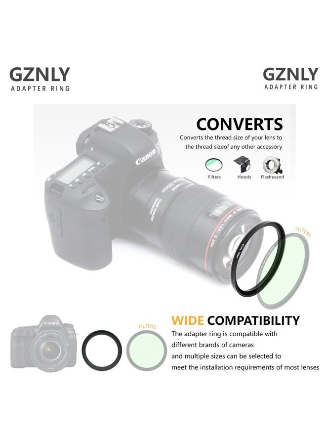 GZNLY Step-up Adapter Rings for Camera Lens Filter Adapter Black Metal Step Down Filter Ring Lens Converter Accessory (43mm-58mm) - Image 4