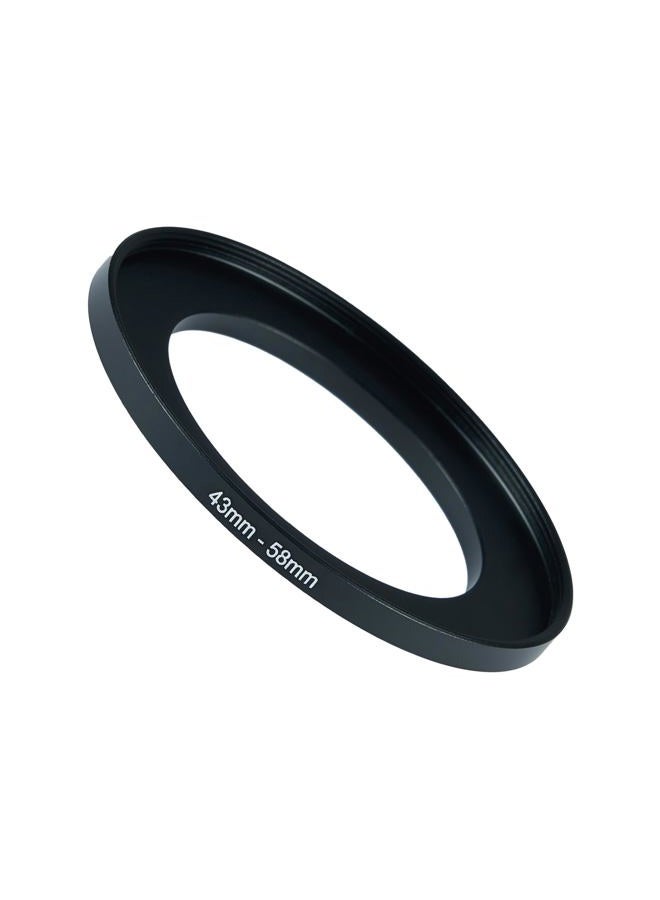 GZNLY Step-up Adapter Rings for Camera Lens Filter Adapter Black Metal Step Down Filter Ring Lens Converter Accessory (43mm-58mm) - Image 1