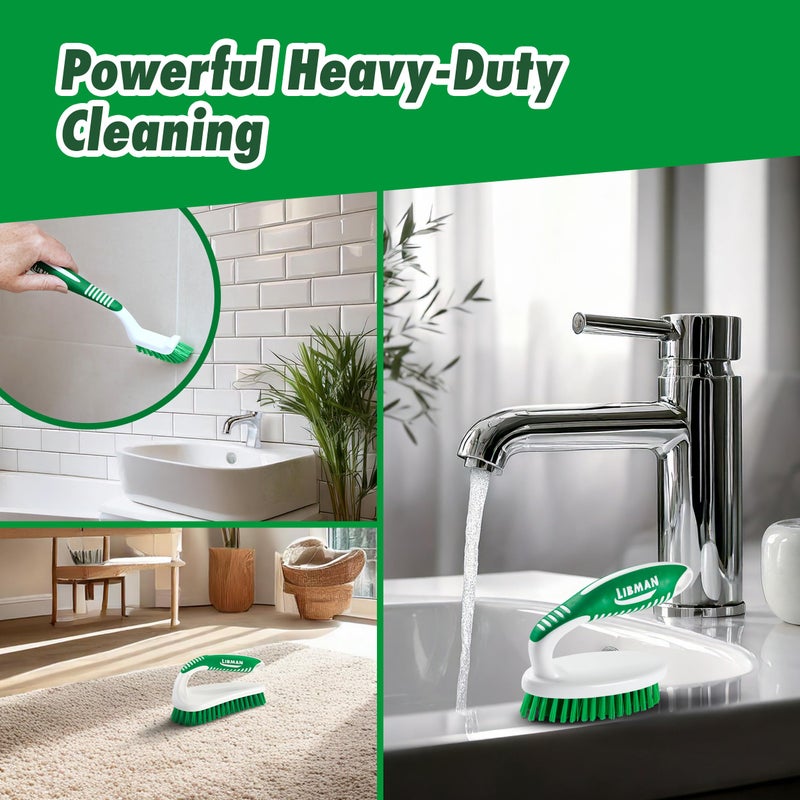 Libman Commercial طقم فرشاة ليبمان للتنظيف | فرشاة تنظيف | فرشاة بلاط وجص | فرشاة تنظيف صغيرة | فرشاة تنظيف قوية | فرشاة سجاد | فرشاة حمام | فرشاة أحذية | 3 فرش مختلفة مشمولة - Image 5