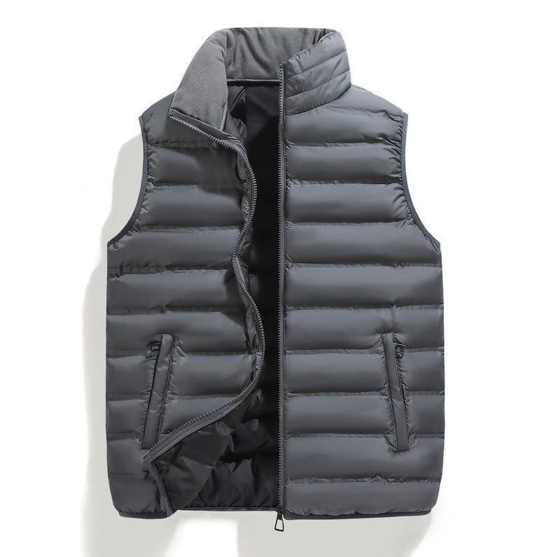 Explosions Can Store Stand Collar Cotton Vest Inside And Outside Two-Color Vest Light And Loose Coat - Image 1