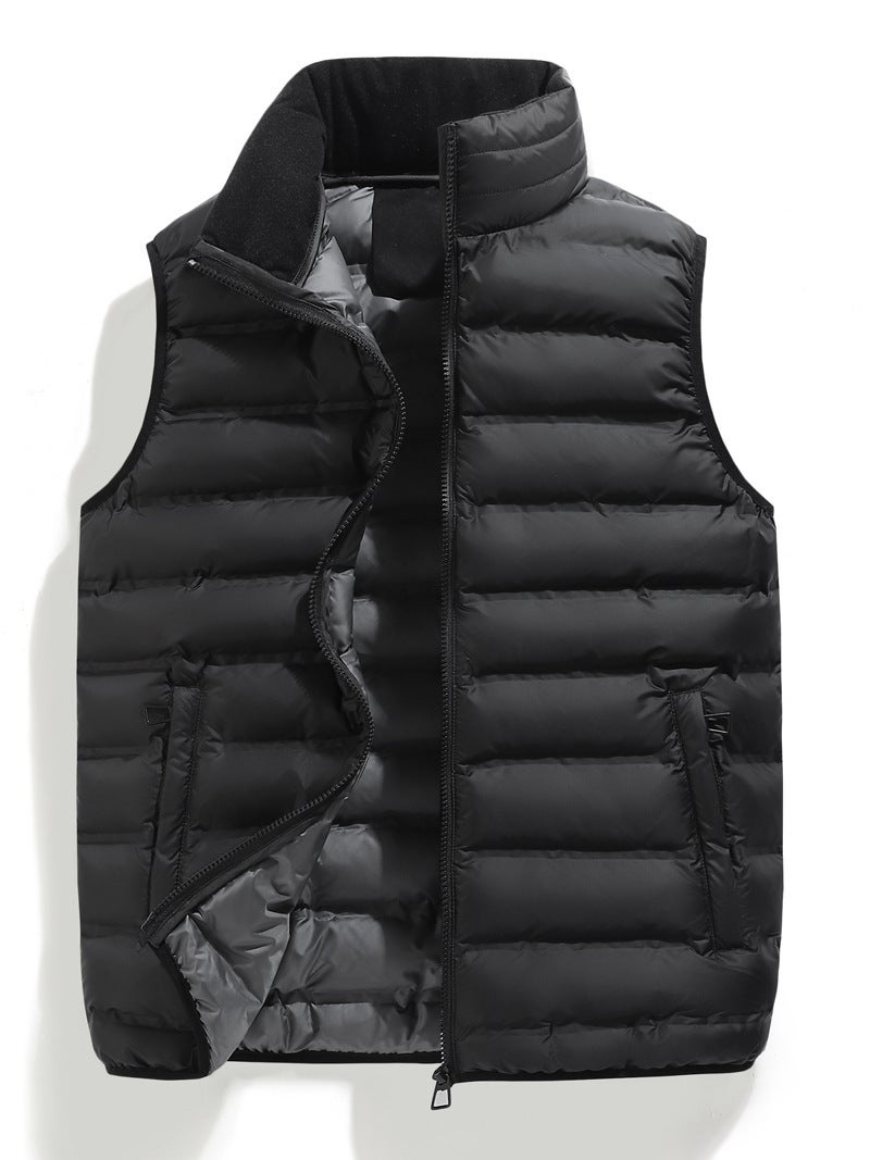 Explosions Can Store Stand Collar Cotton Vest Inside And Outside Two-Color Vest Light And Loose Coat - Image 2