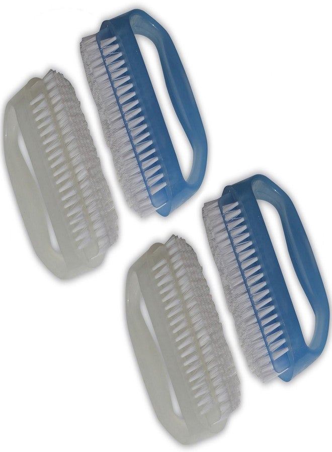NewFerU Nail Brushes X 4 for Cleaning Hand Finger Foot Toe with Cuticle Remover, Small Scrubber Cleaner with Handle, Soft Scrub Set for Fingernail Manicure, Toenail Pedicure, Gardener, Mechanic - Image 1