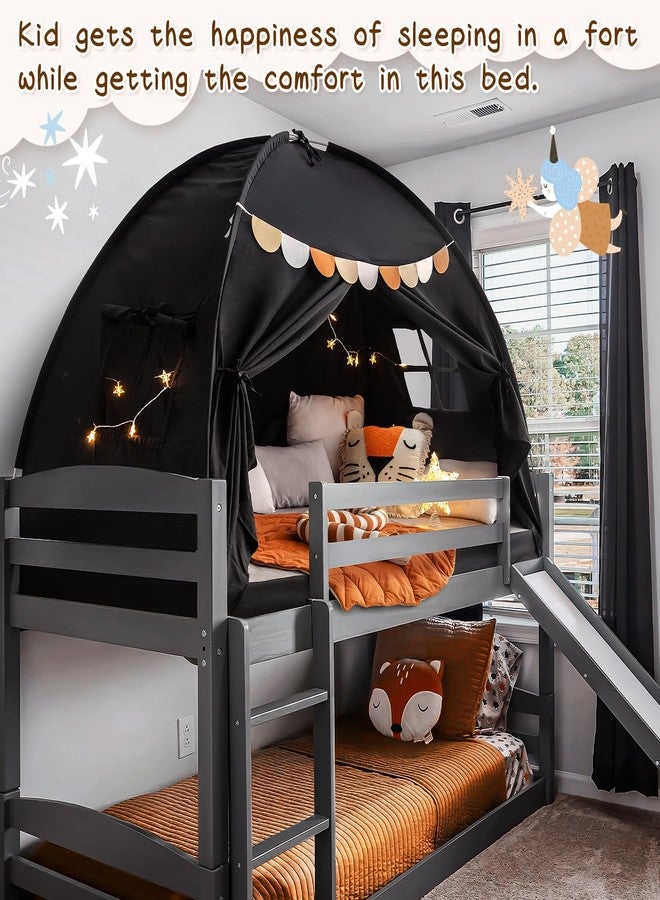 Sherilyn Full Size Bed Canopy Bed Tents Dream Tent on Bed Privacy Space Blackout Sleeping Tents Indoor Breathable Portable Cottage Drafty Room Floor (Large Black) - Image 3