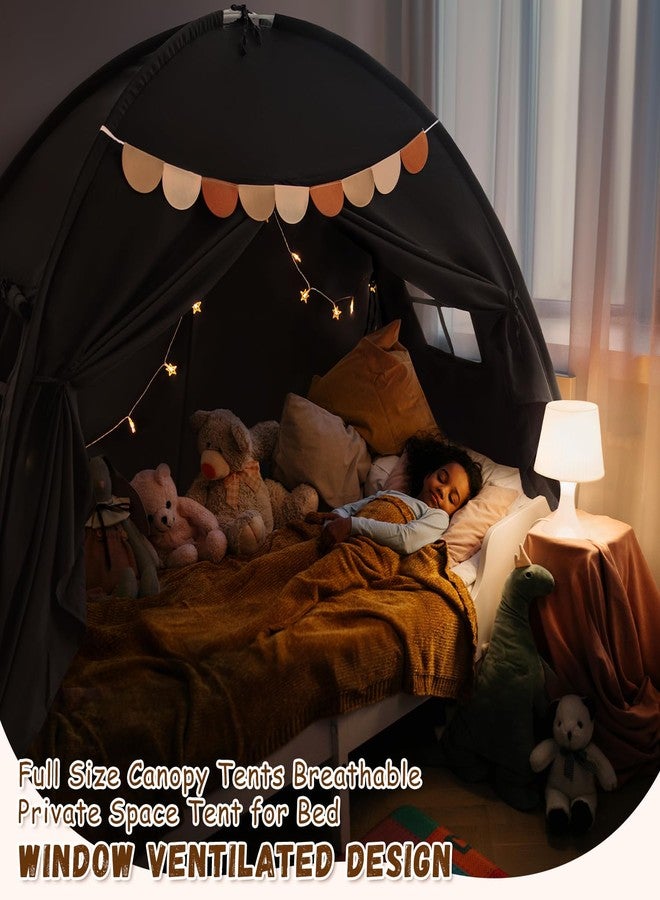 Sherilyn Full Size Bed Canopy Bed Tents Dream Tent on Bed Privacy Space Blackout Sleeping Tents Indoor Breathable Portable Cottage Drafty Room Floor (Large Black) - Image 4