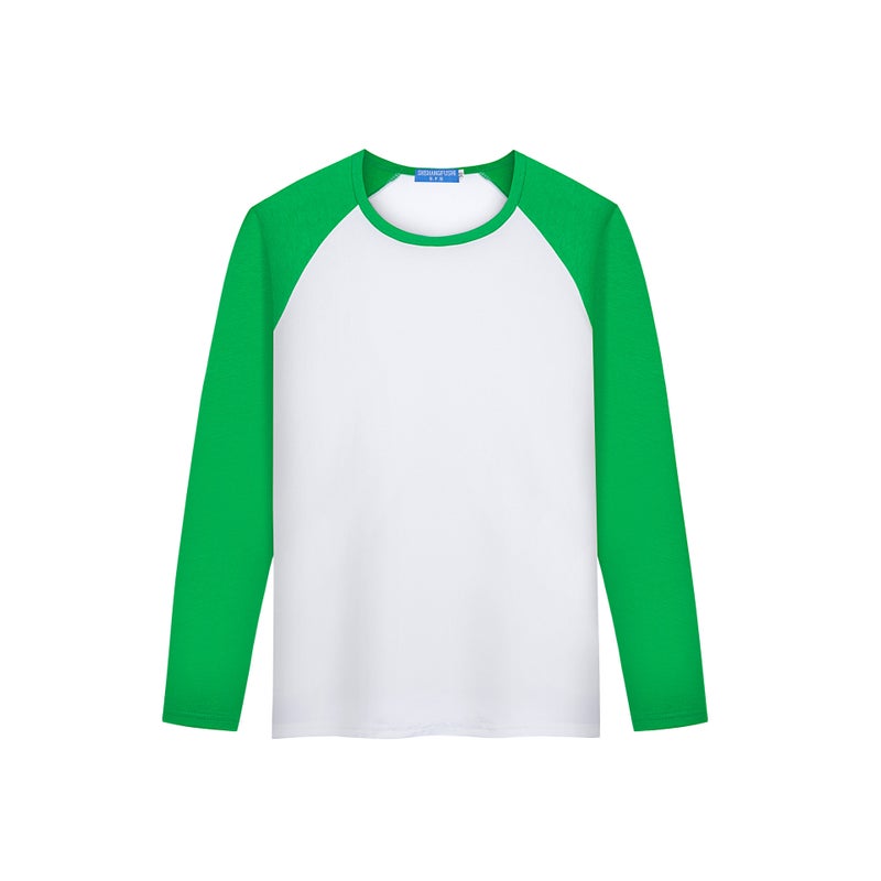 200g Modal Spot Color-Blocked Long-Sleeved T-Shirt, Free Design, Urgent Delivery - Image 1