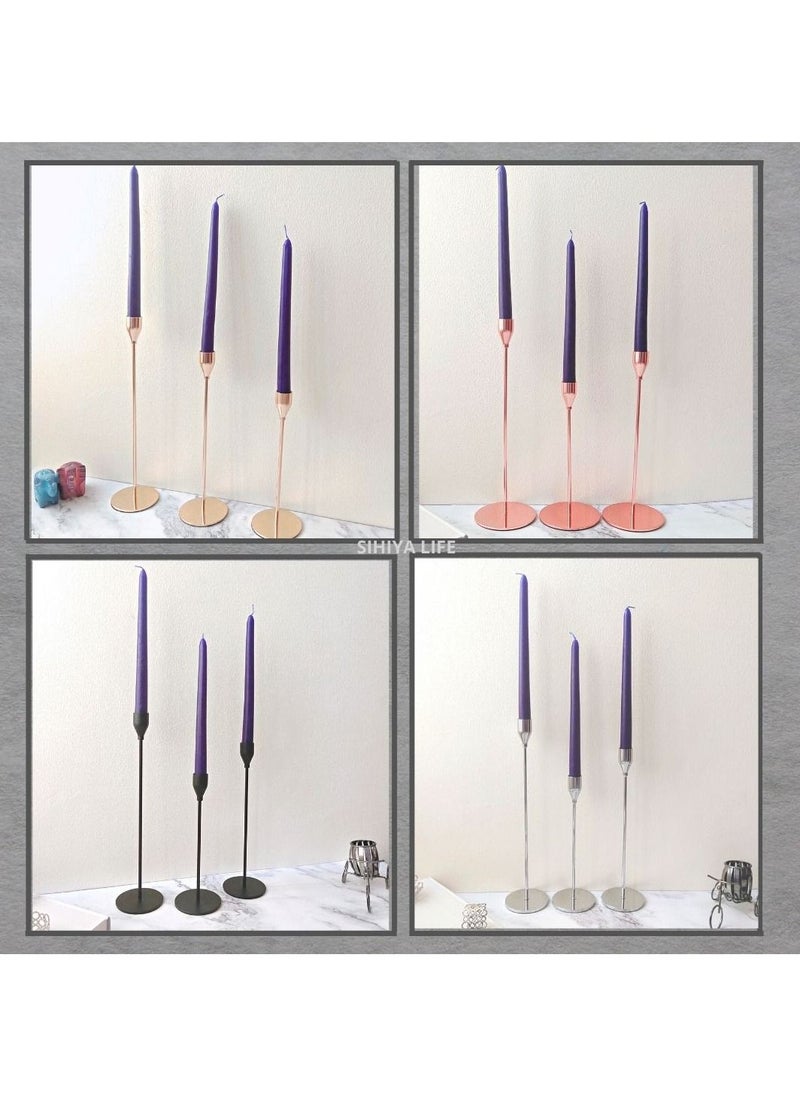 SIHIYA LIFE - Set of 12 Dark Blue Taper Candlesticks | 10 Inch (25cm) Tall Taper Candles | Dripless Dinner Candle Sticks | Natural Wax with Cotton Wicks | 8 Hour Burn Time - Image 1