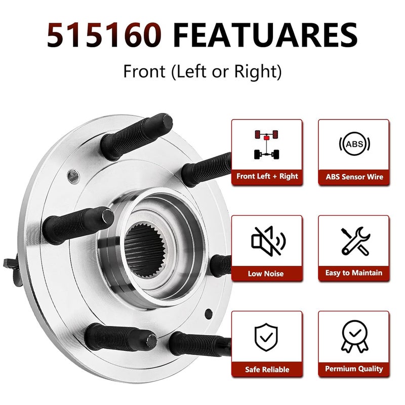 JLEO 515160 4WD Front Wheel Bearing Hub Assembly for Chevy, GMC, and Cadillac Vehicles - Image 4