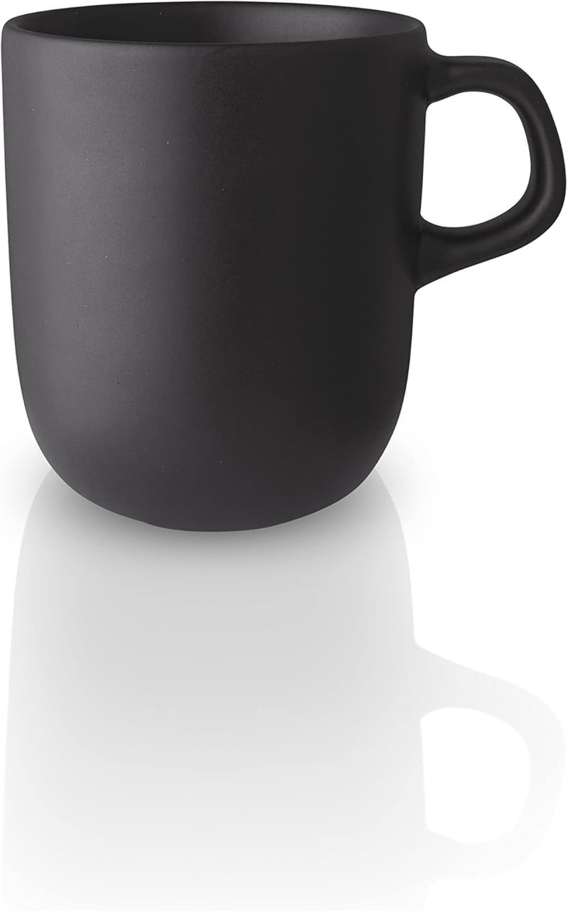 Eva Solo Nordic Kitchen Cup with Saucer 20cl Matte Black Stoneware, Minimalist Scandinavian Design, Dishwasher & Microwave Safe, Ideal for Coffee, Tea, and Espresso Serving (Cup - Image 1