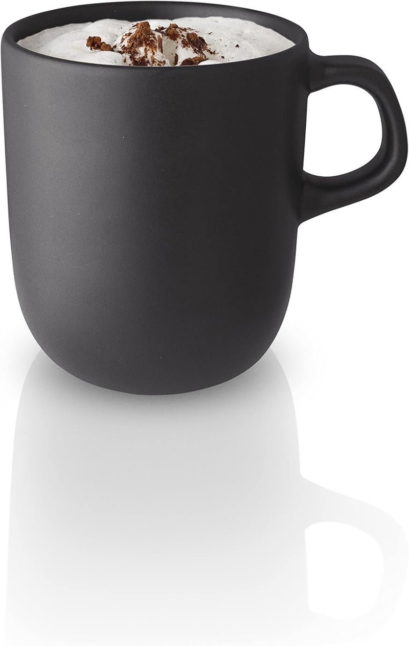 Eva Solo Nordic Kitchen Cup with Saucer 20cl Matte Black Stoneware, Minimalist Scandinavian Design, Dishwasher & Microwave Safe, Ideal for Coffee, Tea, and Espresso Serving (Cup - Image 2