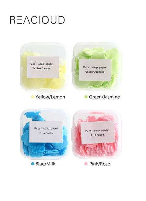 Set of 4 Portable Dissolvable Soap Packets for Handwashing and Cleaning, Great for Kids and Adults Outdoor Travel and Camping Hiking