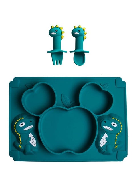 3-Piece Baby Multifunctional Silicone Plate and Spoon Set