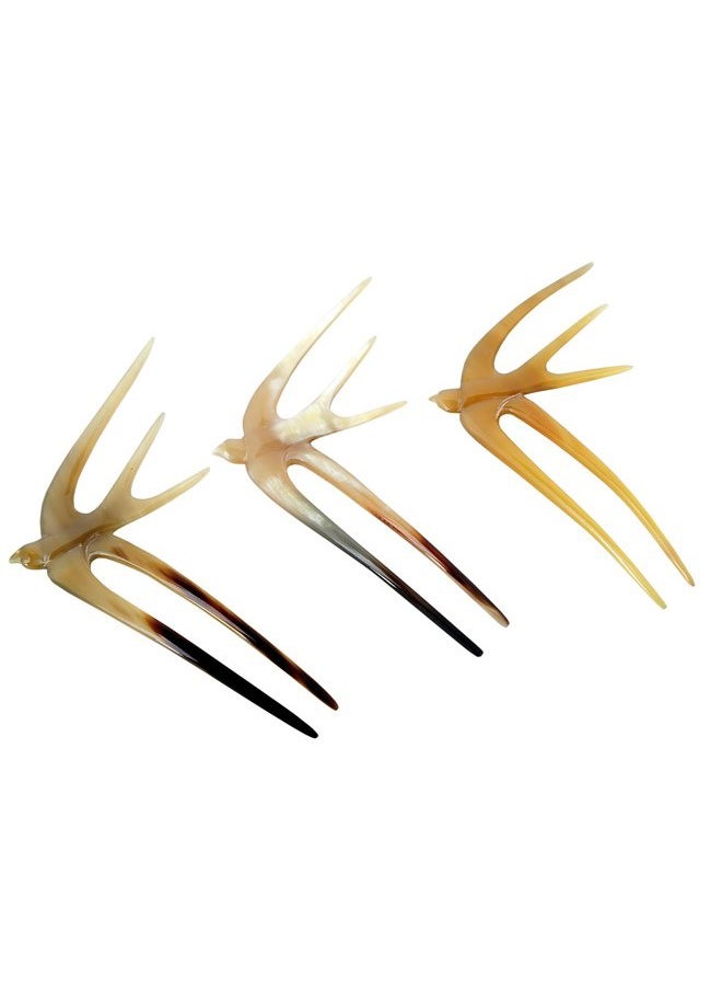Marycrafts - Buffalo Horn Swallow Bird Hair Fork Hair Sticks Accessories Handmade - Image 1