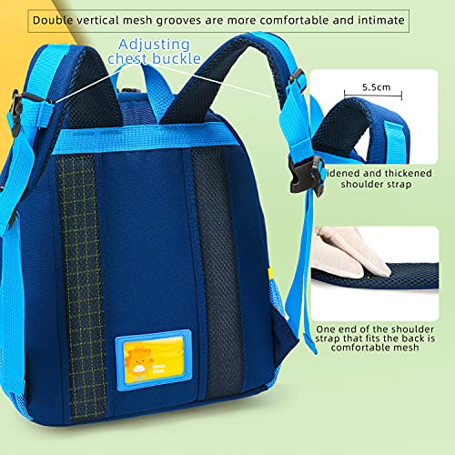 willikiva Car Dinosaur Kids Toddler Backpack for Boys and Girls Children Waterproof Preschool Bag(Blue Traffic Paradise) - Image 5
