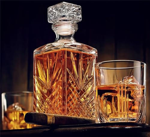Bormioli Rocco Selecta Collection Whiskey Decanter – Sophisticated 33.75oz Diamond Decanter With Starburst Detailing – For Whiskey, Bourbon, Scotch & Liquor - Image 2