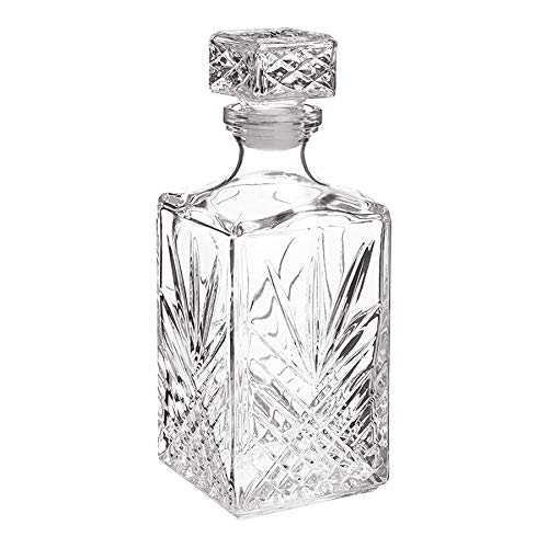 Bormioli Rocco Selecta Collection Whiskey Decanter – Sophisticated 33.75oz Diamond Decanter With Starburst Detailing – For Whiskey, Bourbon, Scotch & Liquor - Image 5