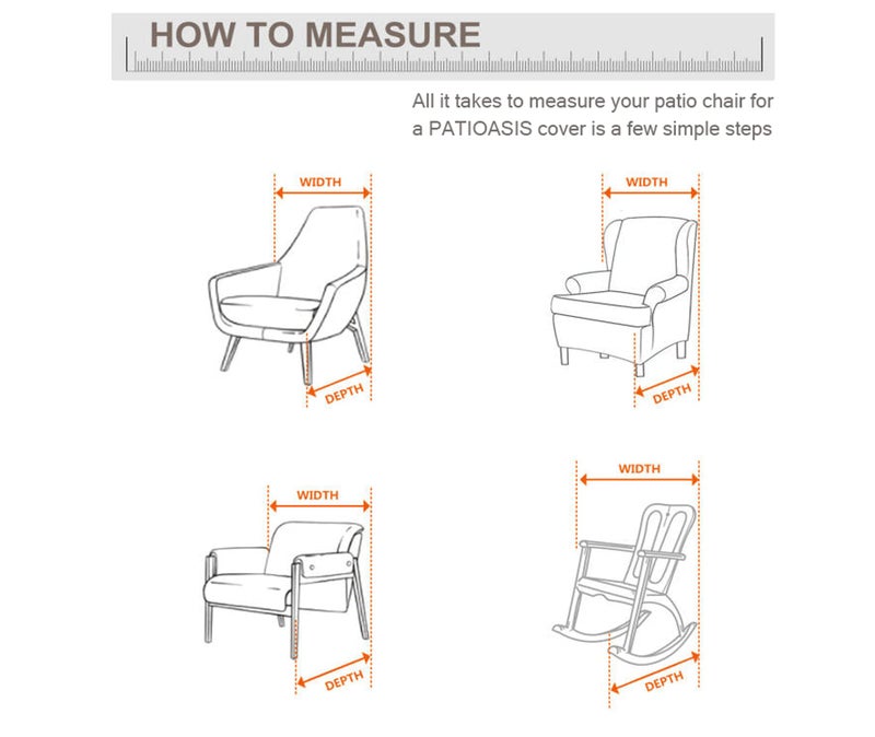 PATIOASIS Patio Chair Covers Waterproof 32''W x 37''D x 36''H Rip Resistant Lawn Chair Covers Dust-Proof UV Resistant 600D High Quality Beige/Brown Outdoor Furinture Chair Covers - Image 2