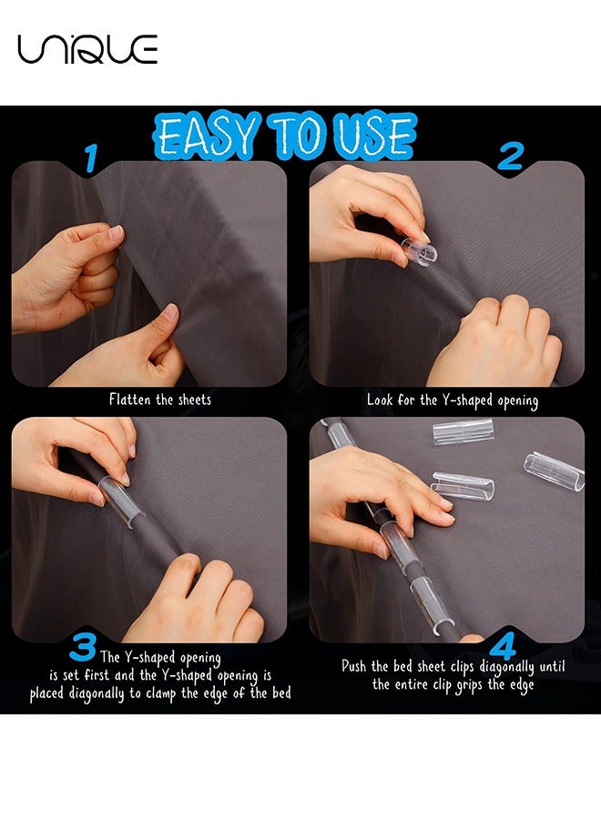 Unique Bed Sheet Gripper Fastener Clip 48 Pcs Non-slip Durable Practical Reusable Lightweight Bed Sheet Clip Keep Sheets Snug for Home Hotel - Image 5
