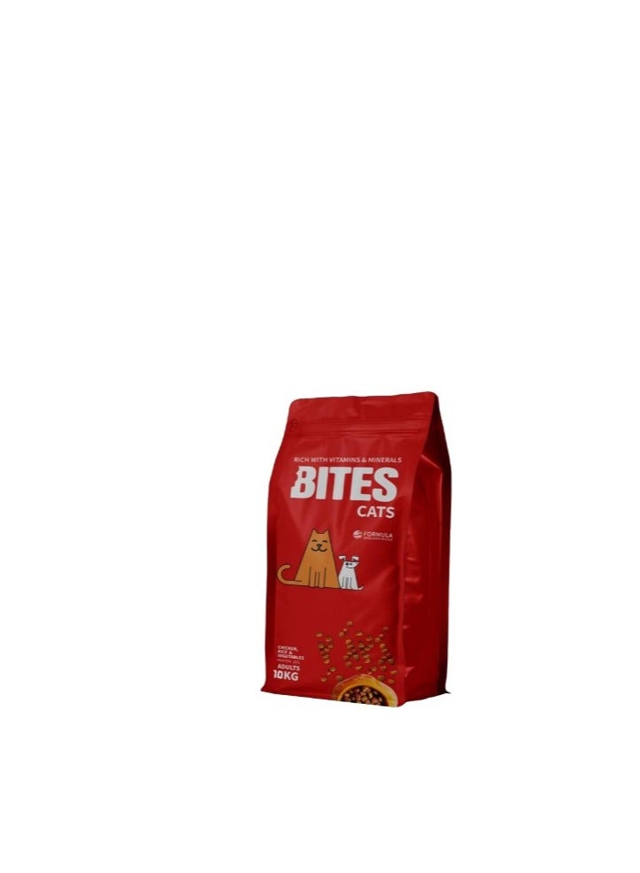 بايتس Dry Food with Chicken Rice & Vegetables for Adult Cats 10k - Image 1