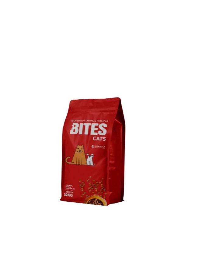 بايتس Dry Food with Chicken Rice & Vegetables for Adult Cats 10k - Image 2