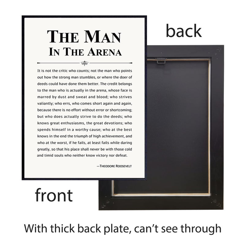 Howwii Inspirational Wall Art Office Decor The Man in the Arena Motivational Positive Quote Canvas Print Gift for Men&Women Framed Canvas Wall Decor 12â€x16â€ - Image 4