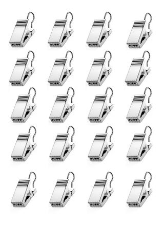 Curtain Clips - With Hooks For Hanging Clamp Hangers Gutter Hooks For Party String Light Outdoor Wire Holders - Stainless Steel Silver 20 PCS - pzsku/Z0E59891FB8DAF64B03C4Z/45/_/1699579376/80c7ef45-8c5c-4b27-a9a7-bde97e83ca3c