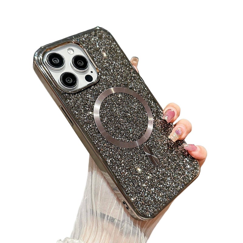 MS PC MagSafe Case for iPhone 15 / 15 Plus / 15 Pro / 15 Pro Max with Electroplated Sparkle and Strong Magnetic plus Shockproof plus Drop Protection in Gold - Image 3