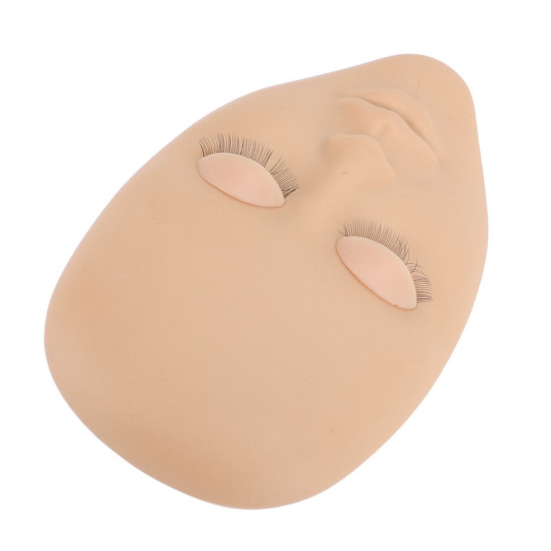 Lash Mannequin Head Silicone Removable Eyelid Multifunctional Eyelash Extension Mannequin Head for Makeup Practice Teaching Training Skin Color - Image 5