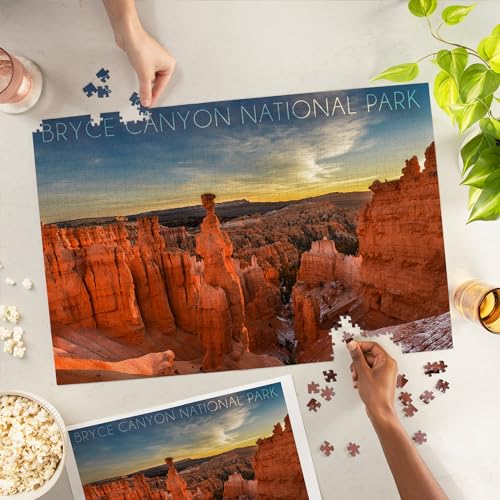Lantern Press Bryce Canyon National Park Utah Thors Hammer Sunrise Photo 1000 Piece Jigsaw Puzzle for Adults Made in USA with Reference Poster - Image 5