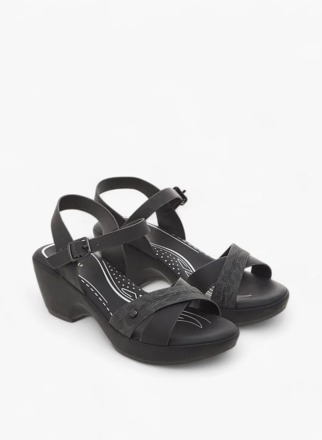 Flora Bella By Shoexpress Womens Comfort Mid Block Sandals With Slingback Closure