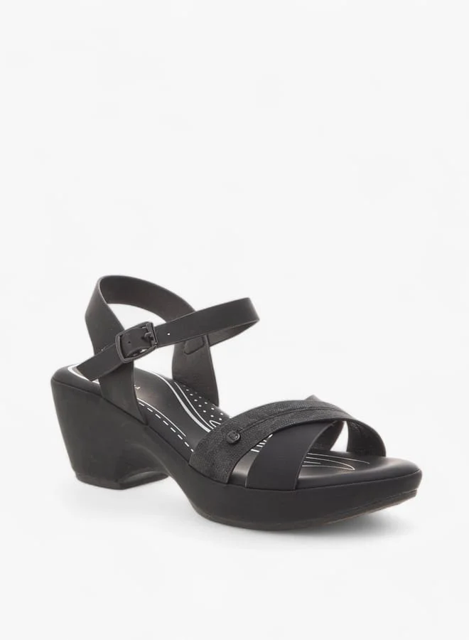 Flora Bella By Shoexpress Womens Comfort Mid Block Sandals With Slingback Closure