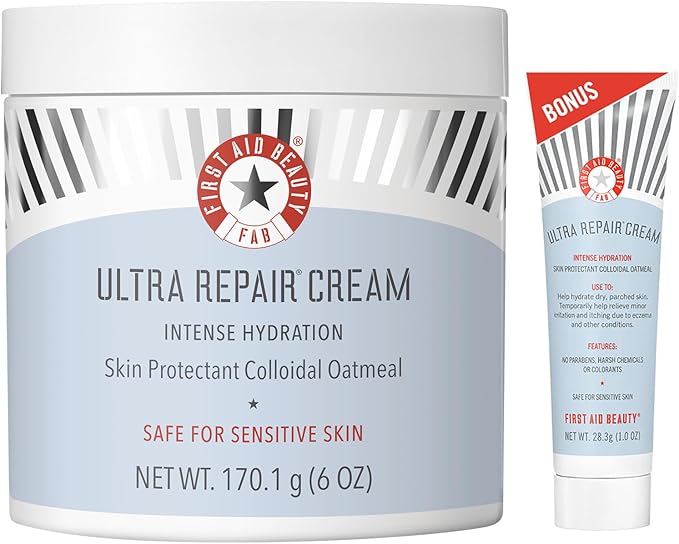 First Aid Beauty Ultra Repair Cream Intense Hydration Whipped Colloidal Oatmeal Clinically Proven to Strengthen Skin Barrier in 7 Days Helps Relieve Eczema Luxury Face Body Moisturiser 567g - Image 1