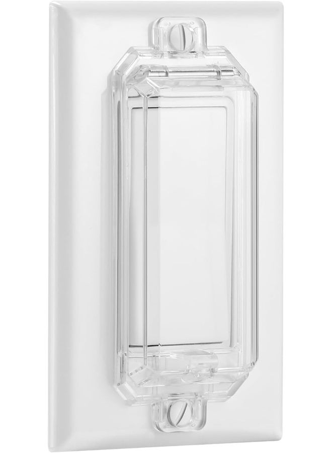 CLYMENE 2 Pack Light Switch Cover Guard, Child Proof Wall Switch Cover Keeps Lights or Switches from Being Accidentally Turned ON or OFF, Rocker Style (Clear) - Image 1
