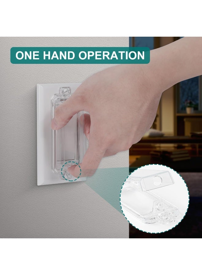 CLYMENE 2 Pack Light Switch Cover Guard, Child Proof Wall Switch Cover Keeps Lights or Switches from Being Accidentally Turned ON or OFF, Rocker Style (Clear) - Image 3