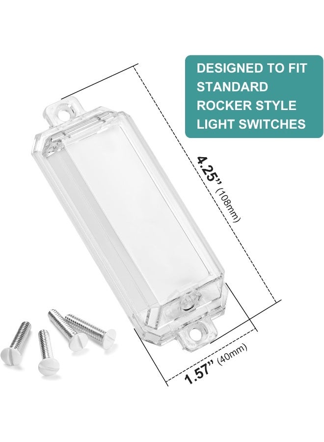 CLYMENE 2 Pack Light Switch Cover Guard, Child Proof Wall Switch Cover Keeps Lights or Switches from Being Accidentally Turned ON or OFF, Rocker Style (Clear) - Image 2