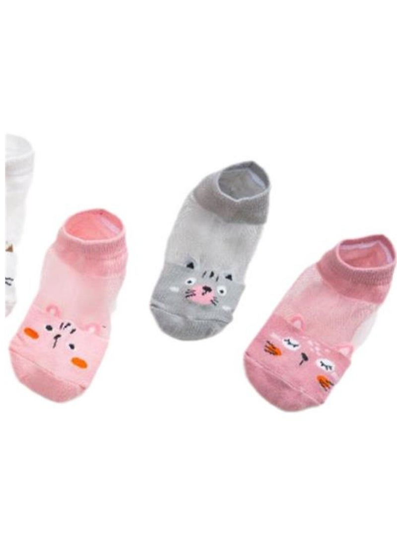 Generic - 5 pairs of cute elastic children's socks thin mesh baby cartoon socks - Image 1