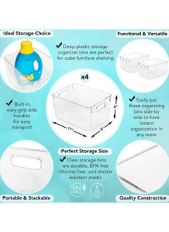 Generic Plastic Storage Bins - Stackable, Durable Containers for Kitchen, Washroom, Pantry, Refrigerator and Utensils Organization  - Image 4